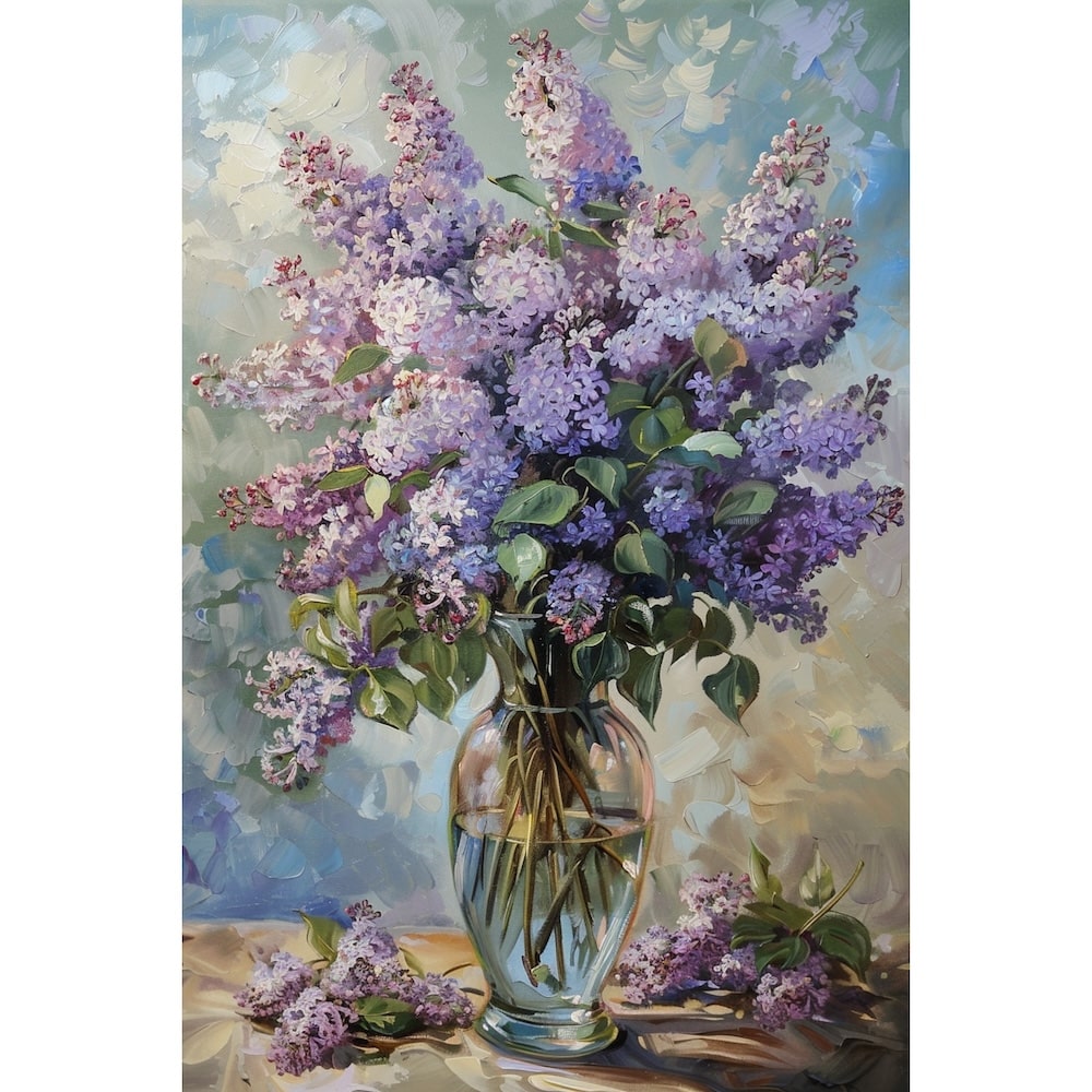 bouquet lilas peinture