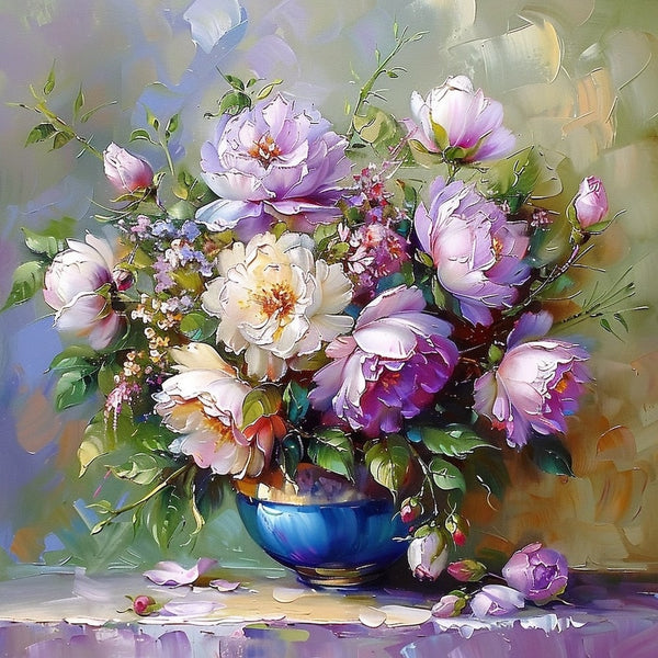 bouquets de fleurs en peinture
