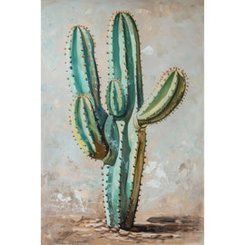 Peinture Acrylique de Cactus, art mural décoration nature