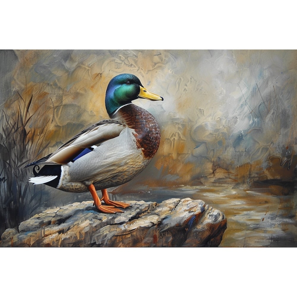 Peinture de Canard, art mural décoration nature, vue 2
