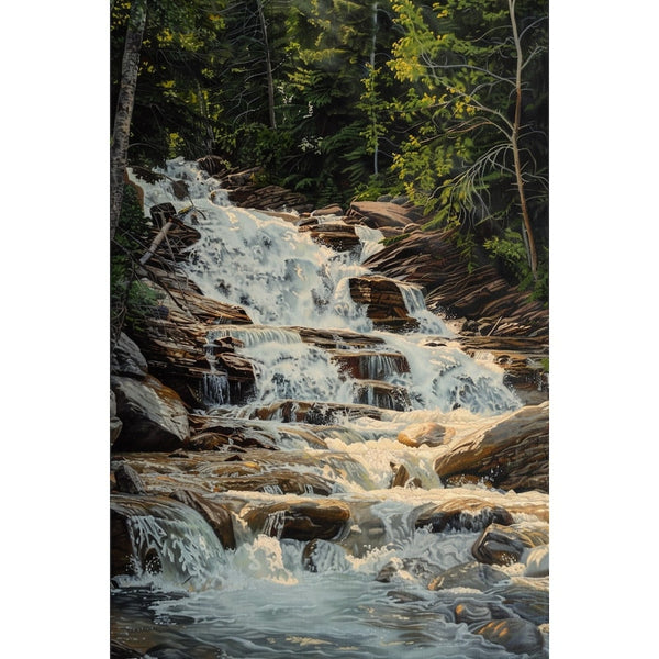 Peinture de Cascade, art mural décoration nature