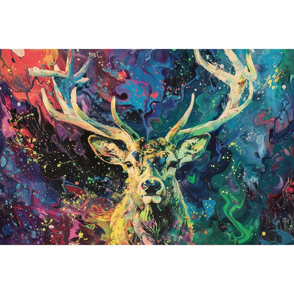 Peinture Abstraite Cerf, art mural décoration nature