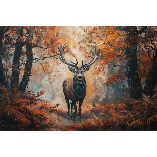 Peinture Acrylique Cerf, art mural décoration nature
