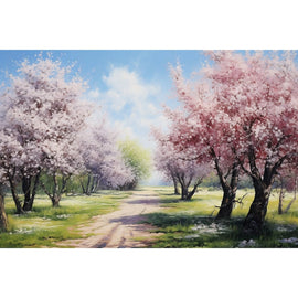 Peinture Cerisier en Fleur Acrylique Romantique, art mural décoration nature