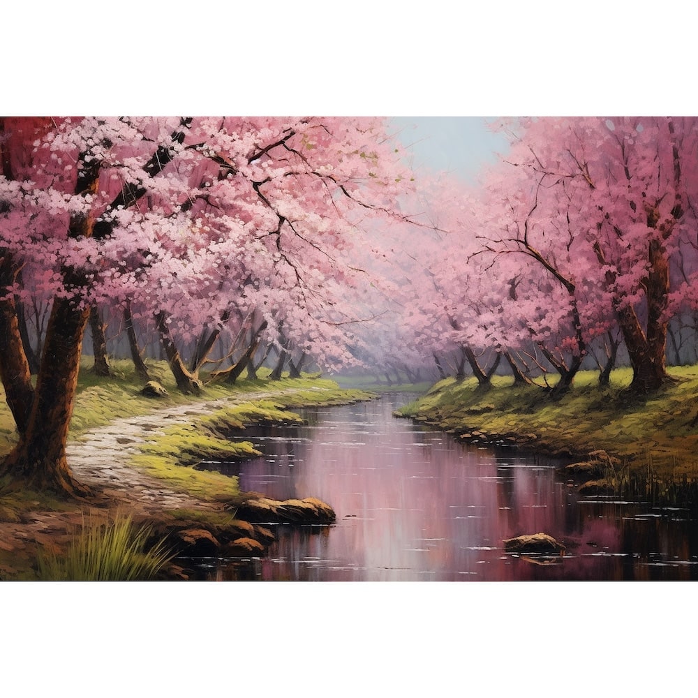 cerisier japonais en fleur peinture