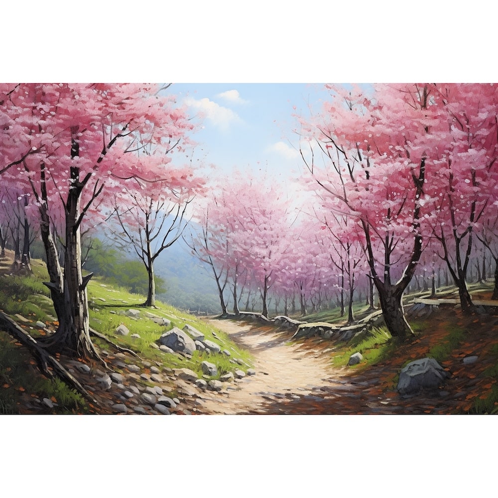 cerisier japonais peinture acrylique