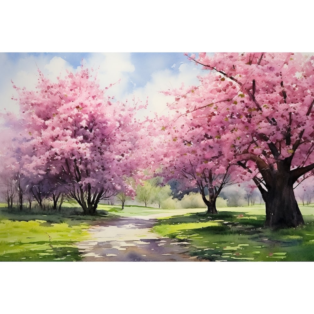 cerisier japonais peinture murale
