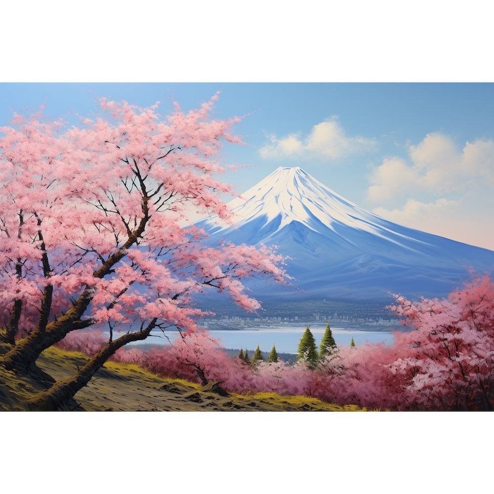 Tableau Montagne Japonaise Peinture Nature Style Japonais