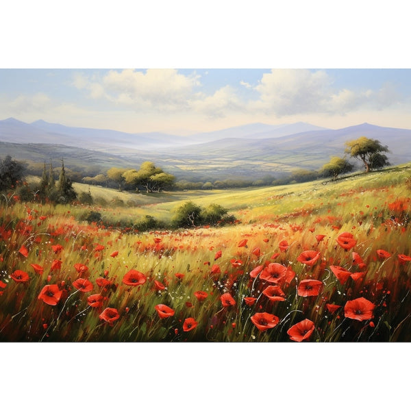 champ coquelicot peinture