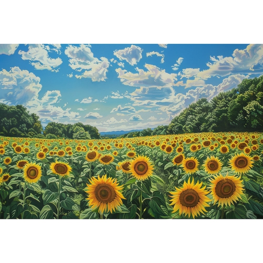 champ de tournesol peinture