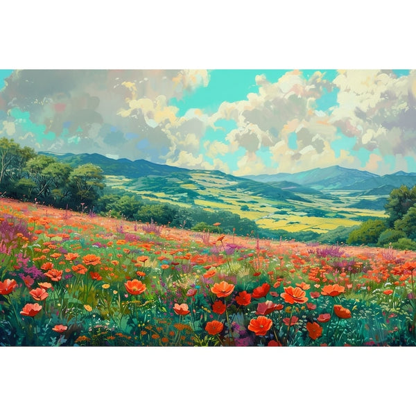 champs de fleurs peinture