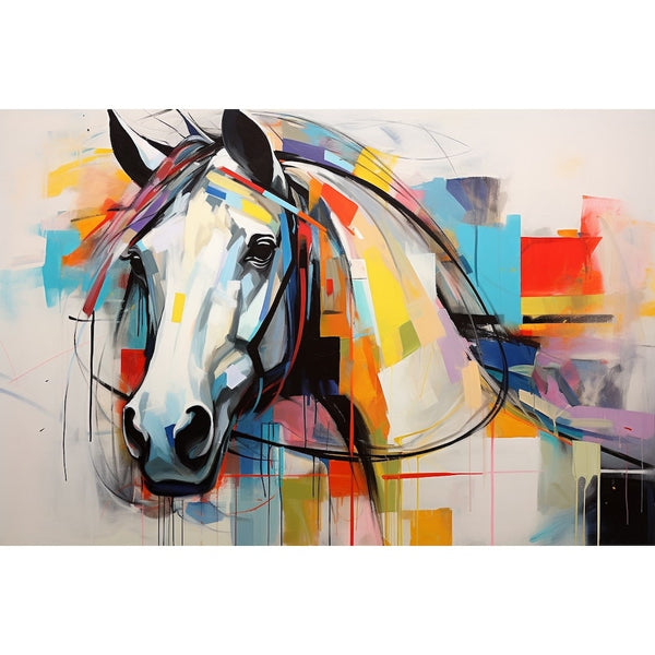 Peinture Cheval Abstrait, art mural décoration nature