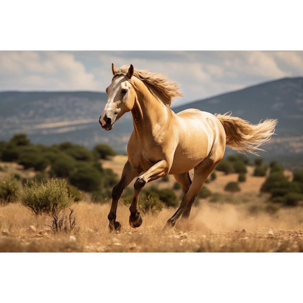 cheval au galop tableau