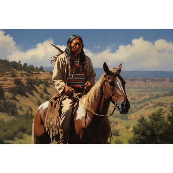 Peinture Cheval Indien, art mural décoration nature