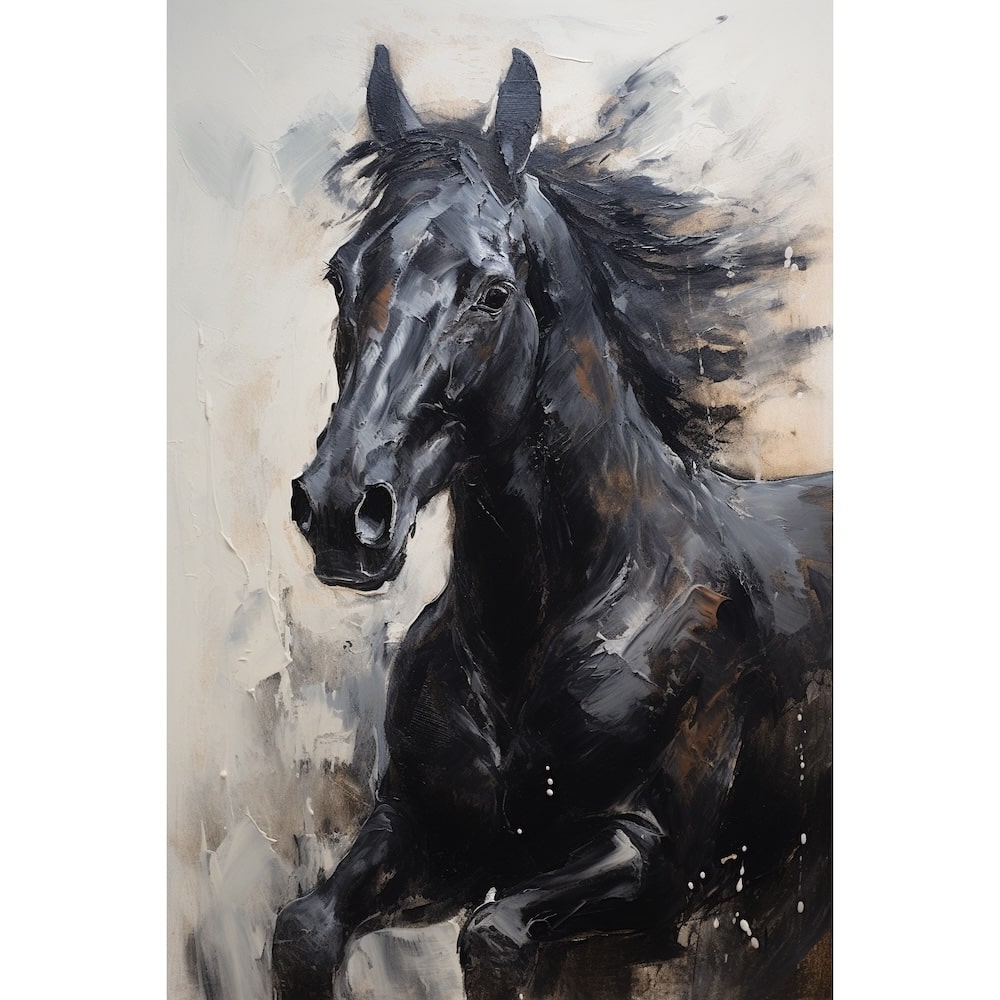 cheval noir peinture