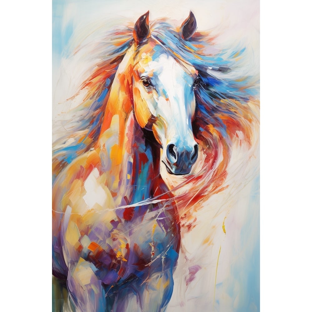 cheval peinture abstraite