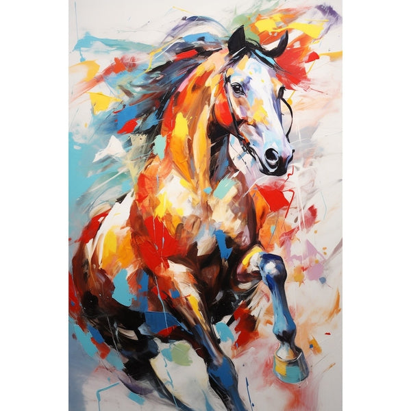 Peinture Cheval Contemporaine, art mural décoration nature