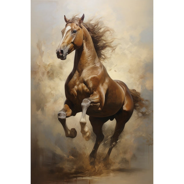 Peinture Huile Cheval, art mural décoration nature
