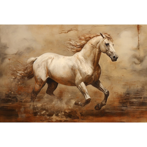 Peinture Rupestre Cheval, art mural décoration nature