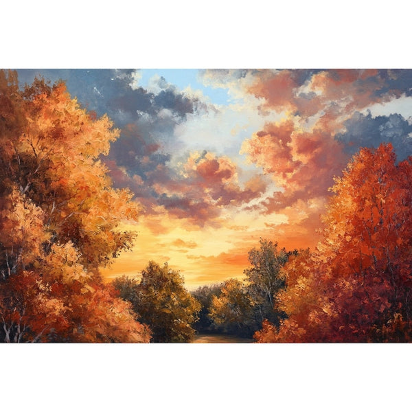 Peinture Ciel d'Automne, art mural décoration nature