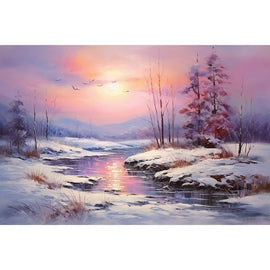 Peinture Ciel D'Hiver, art mural décoration nature