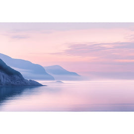 Tableau Ciel Rosé à l'Aube sur Baie Calme, art mural décoration nature