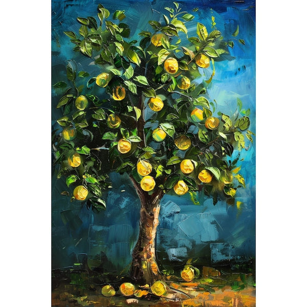 Peinture Citronnier, art mural décoration nature