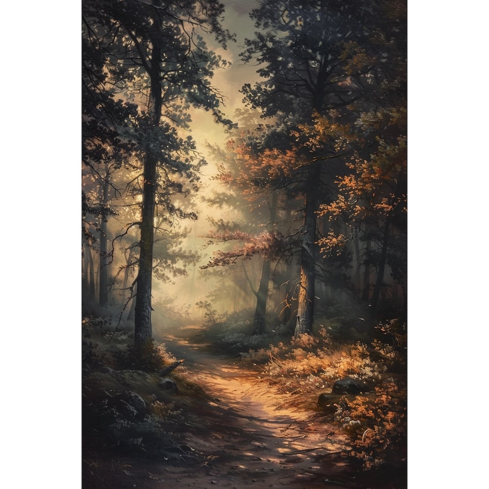Peinture Paysage Clair-Obscur, art mural décoration nature