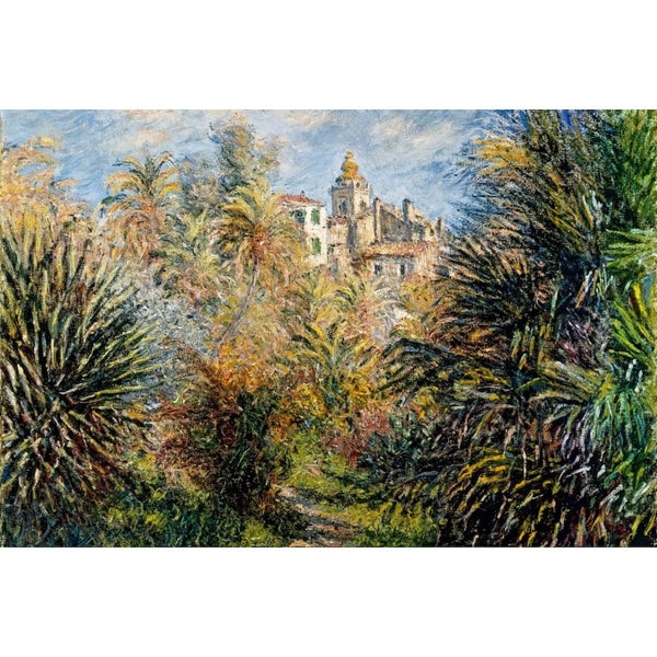 Peinture Monet Jardin de Villa, art mural décoration nature