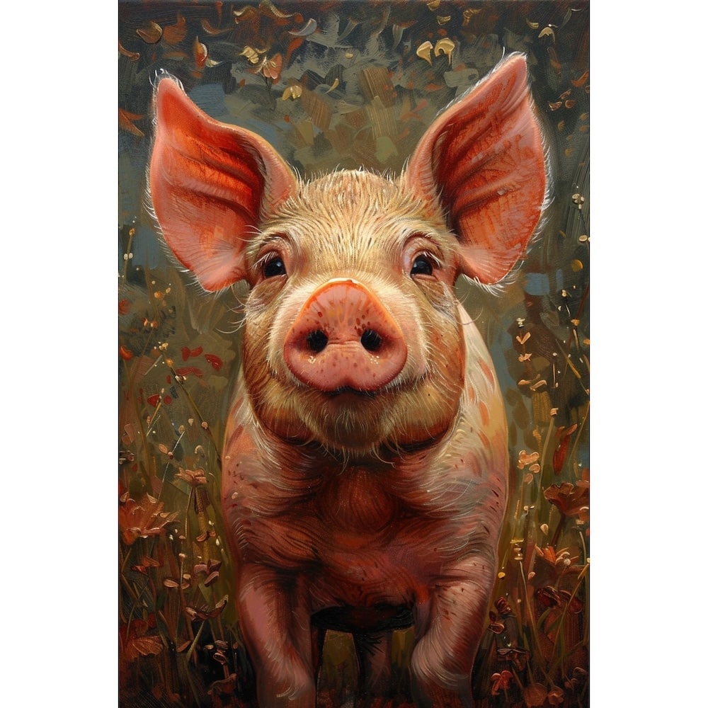 cochon peinture tableau