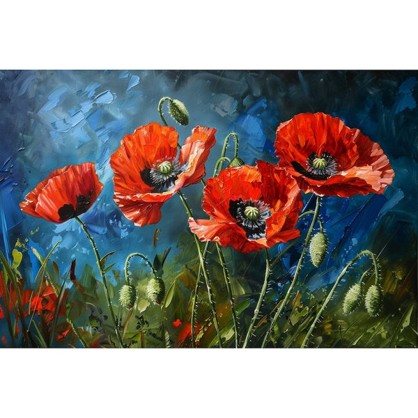 coquelicot peinture abstraite