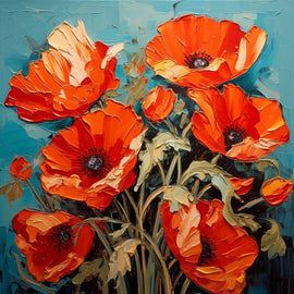 coquelicot peinture couteau
