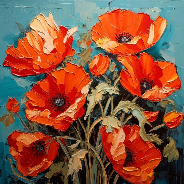 coquelicot peinture couteau