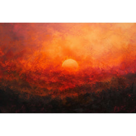 Peinture Abstraite Coucher de Soleil, art mural décoration nature