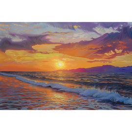Peinture Horizon Flamboyant, art mural décoration nature