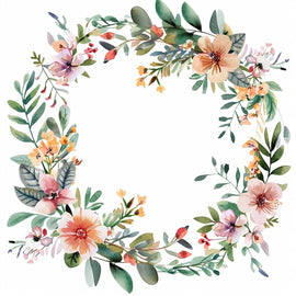 Peinture Couronne de Fleurs, art mural décoration nature