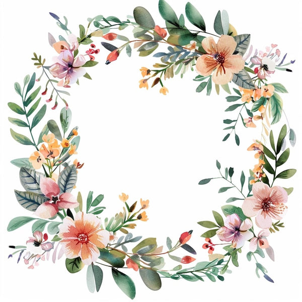 couronne de fleurs peinture