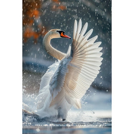 Tableau Cygne, art mural décoration nature, vue 2
