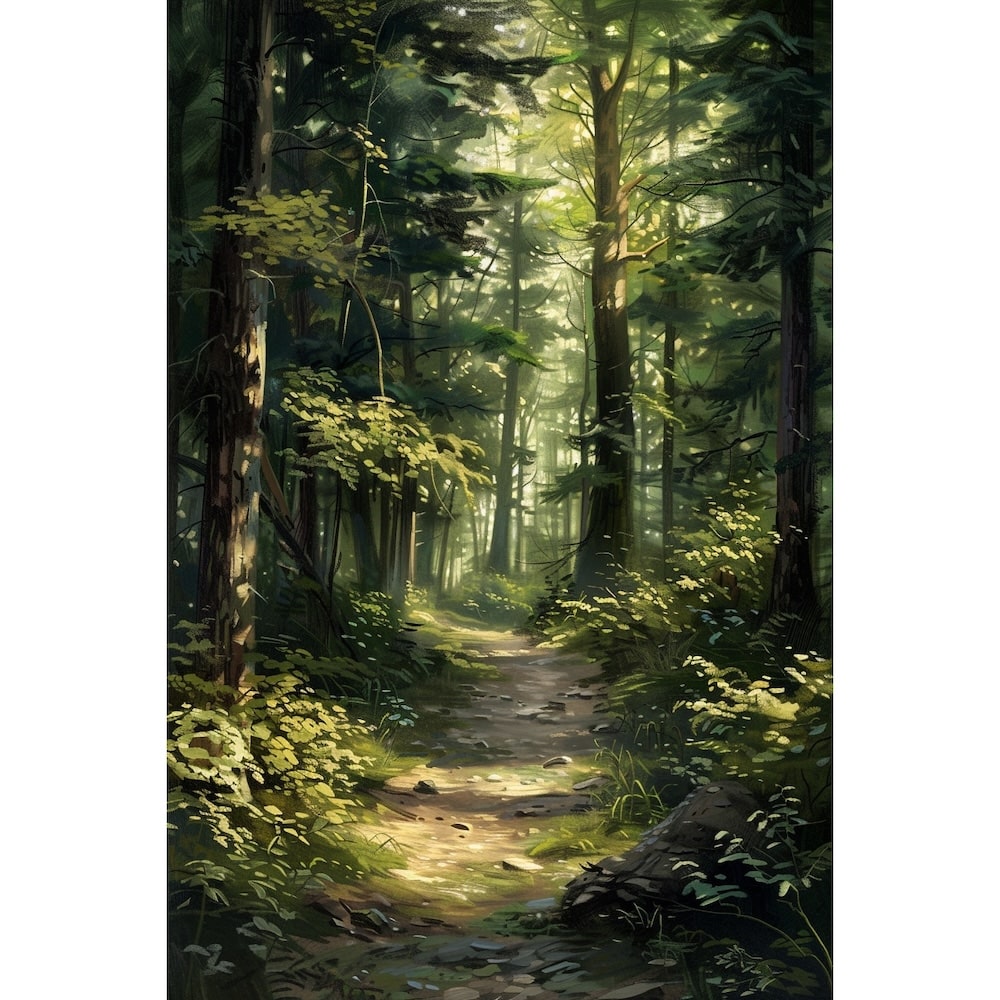 Peinture Petite Forêt, art mural décoration nature