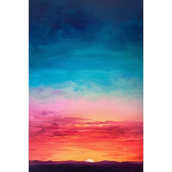 Peinture Dégradé Coucher de Soleil, art mural décoration nature