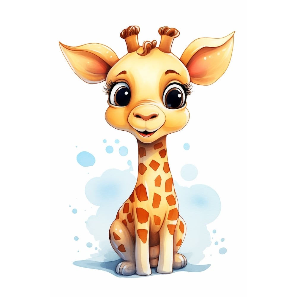 dessin girafe pour tableau bebe