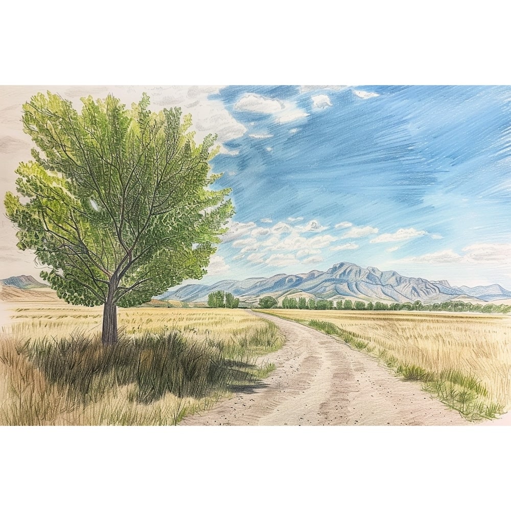 Peinture Acrylique Paysage Dessin, art mural décoration nature