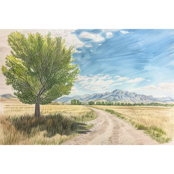 Peinture Acrylique Paysage Dessin, art mural décoration nature