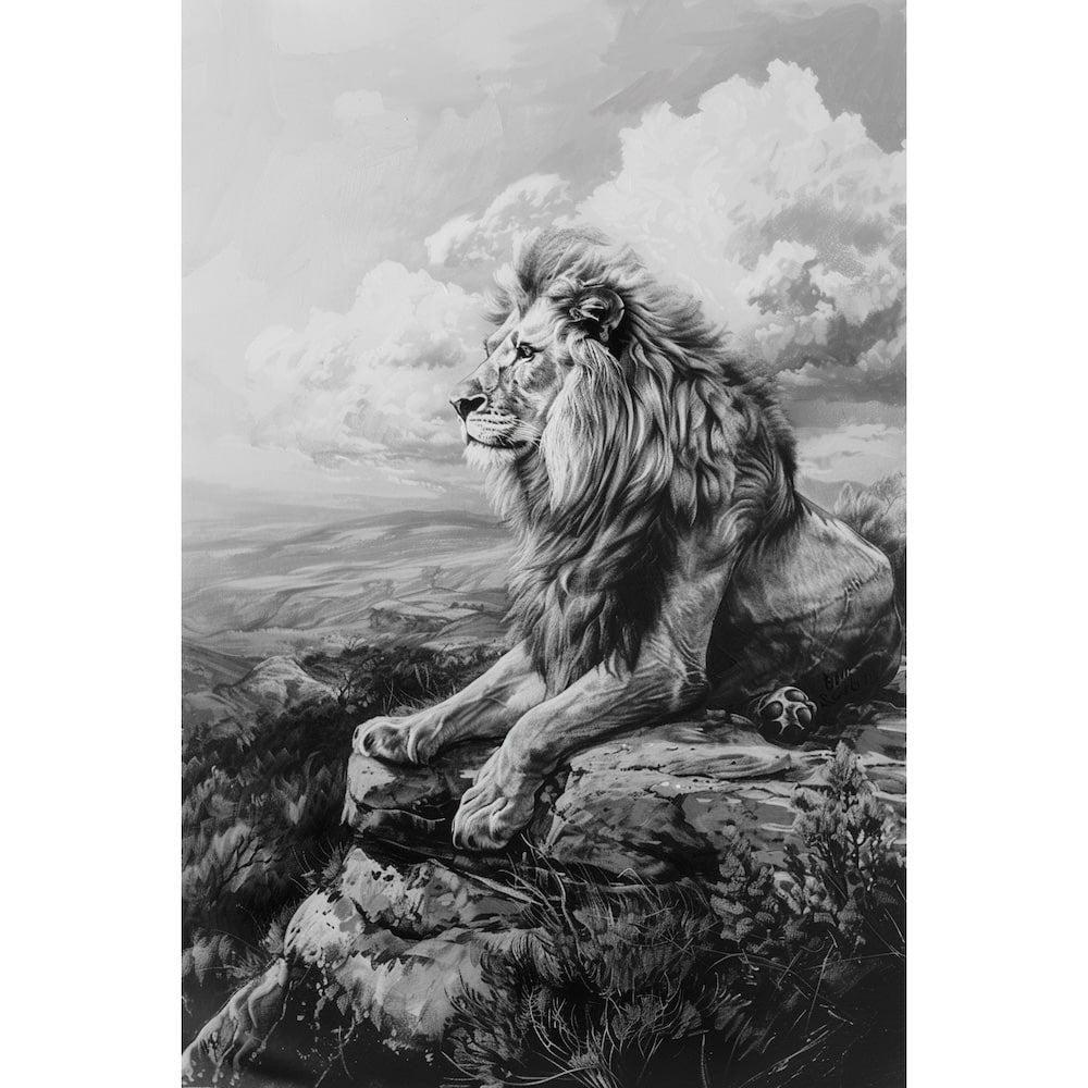 dessin peinture lion