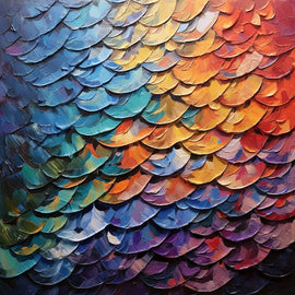 Peinture Ecaille de Poisson, art mural décoration nature
