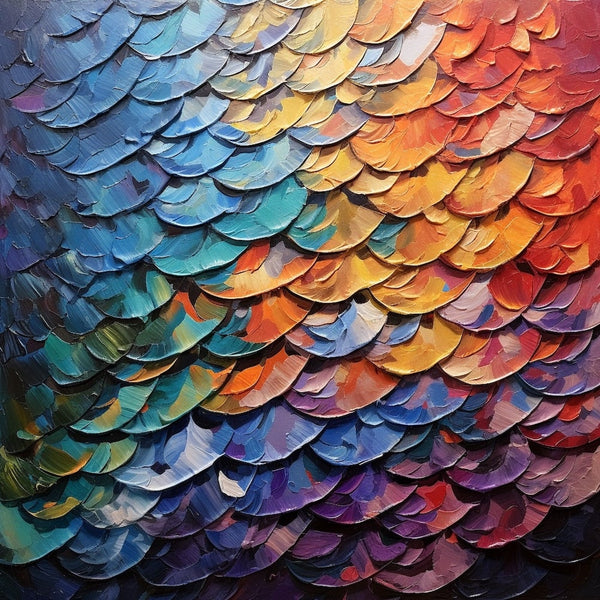Peinture Ecaille de Poisson, art mural décoration nature
