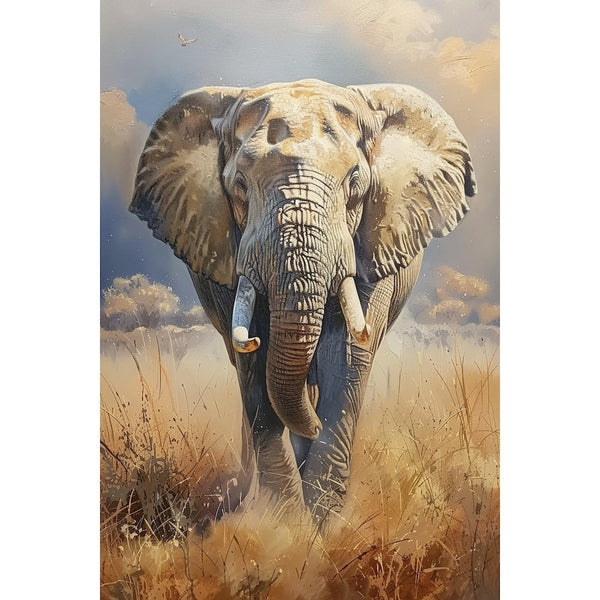 Peinture Éléphant, art mural décoration nature