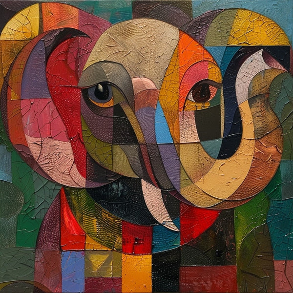 Peinture Abstraite Éléphant, art mural décoration nature