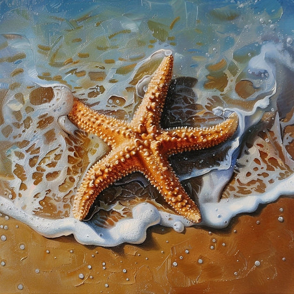Peinture Etoile de Mer, art mural décoration nature