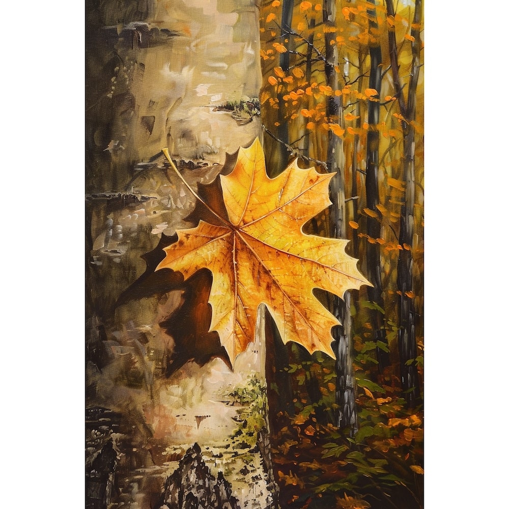 Peinture Feuille D'Arbre, art mural décoration nature